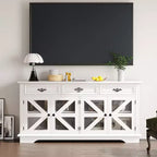 Mobile credenza buffet bianco da fattoria, 4 ante 3 cassetti, pezzo unico