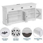 Mobile credenza buffet bianco da fattoria, 4 ante 3 cassetti, pezzo unico