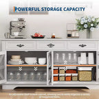 Mobile credenza buffet bianco da fattoria, 4 ante 3 cassetti, pezzo unico