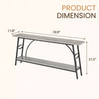Tavolo Console ad Arco Grigio e Nero, 1 Persona, Doppio Strato