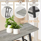 Tavolo Console ad Arco Grigio e Nero, 1 Persona, Doppio Strato