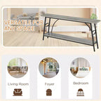 Tavolo Console ad Arco Grigio e Nero, 1 Persona, Doppio Strato