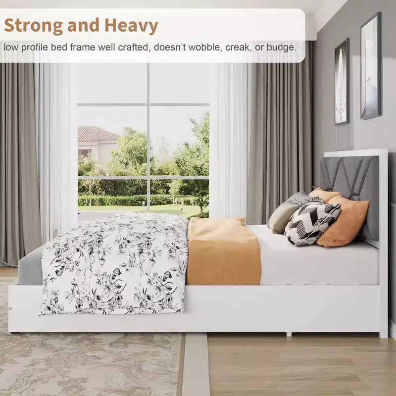Telaio Letto Imbottito con Testiera – Matrimoniale / Queen Size