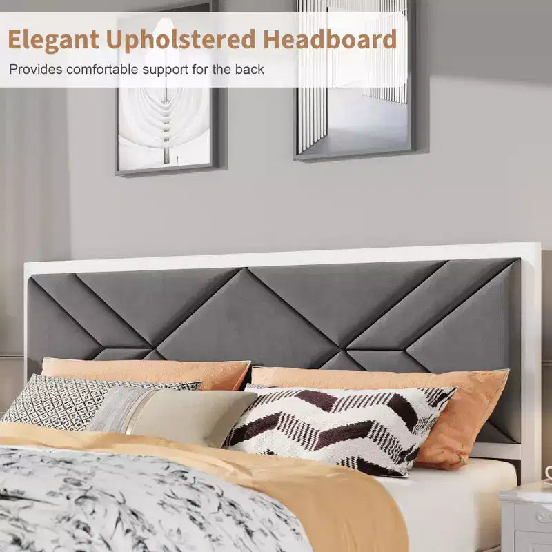 Telaio Letto Imbottito con Testiera – Matrimoniale / Queen Size