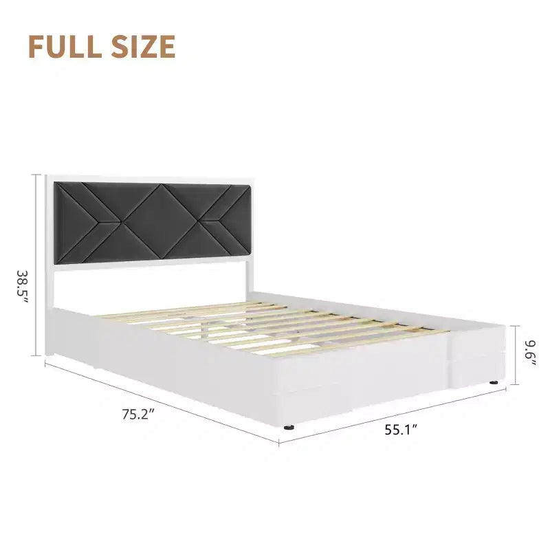 Telaio Letto Imbottito con Testiera – Matrimoniale / Queen Size