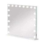 Specchio da bagno singolo moderno nero con luci a LED, altoparlante e porta USB