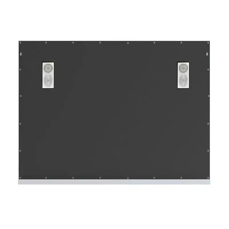Specchio da bagno singolo moderno nero con luci a LED, altoparlante e porta USB