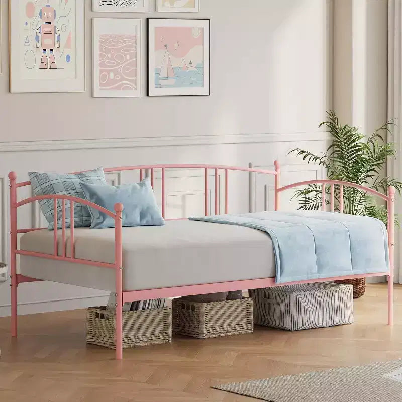Garvee Twin Daybed Frame, Metal Sofa Bed with Underbed Storage, Steel Slats Support, No Trundle, for Bedroom or Living Room