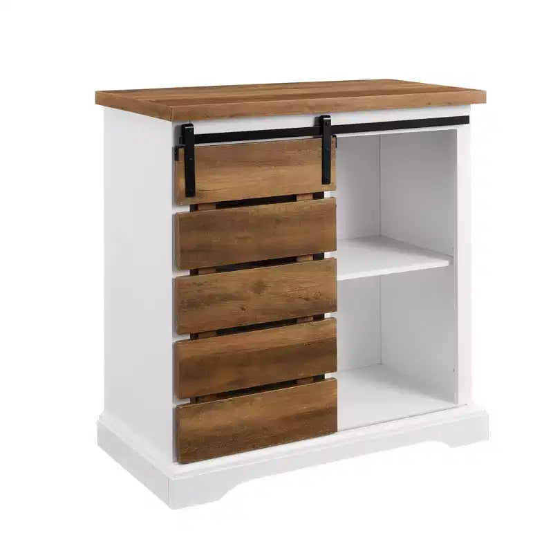 Mobiletto rustico marrone scuro con porta scorrevole, Montaggio da 1 persona