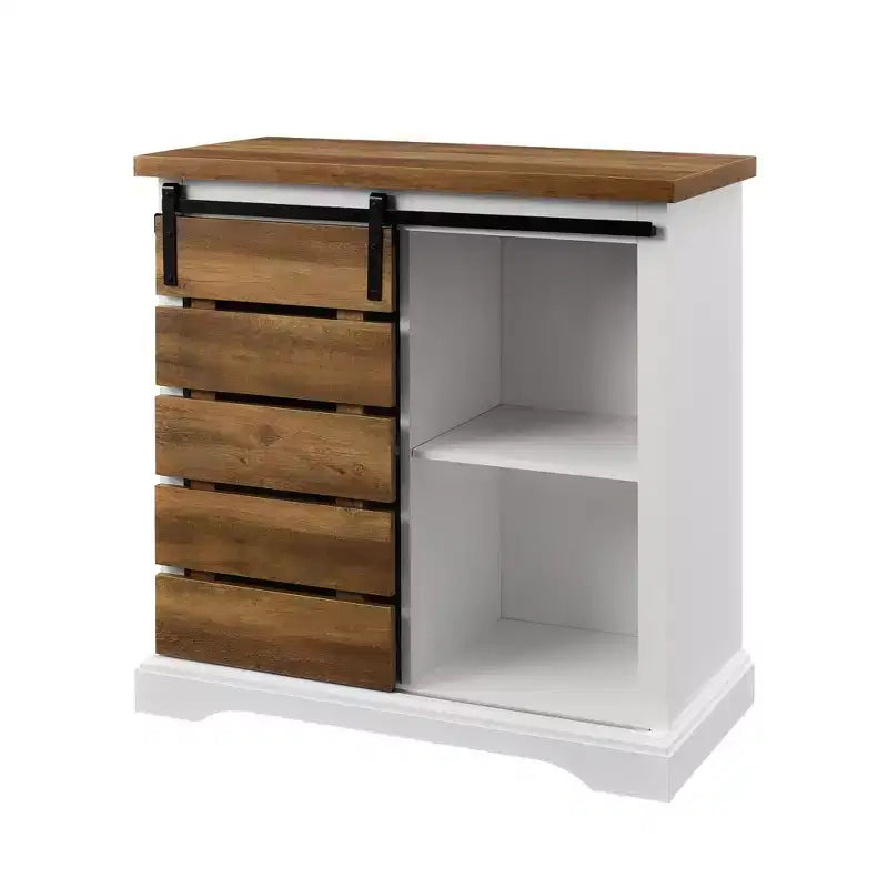 Mobiletto rustico marrone scuro con porta scorrevole, Montaggio da 1 persona