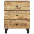 Comodino industriale marrone / legno chiaro / multicolore con 3 cassetti, singolo
