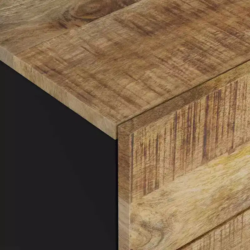 Comodino industriale marrone / legno chiaro / multicolore con 3 cassetti, singolo