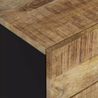 Comodino industriale marrone / legno chiaro / multicolore con 3 cassetti, singolo