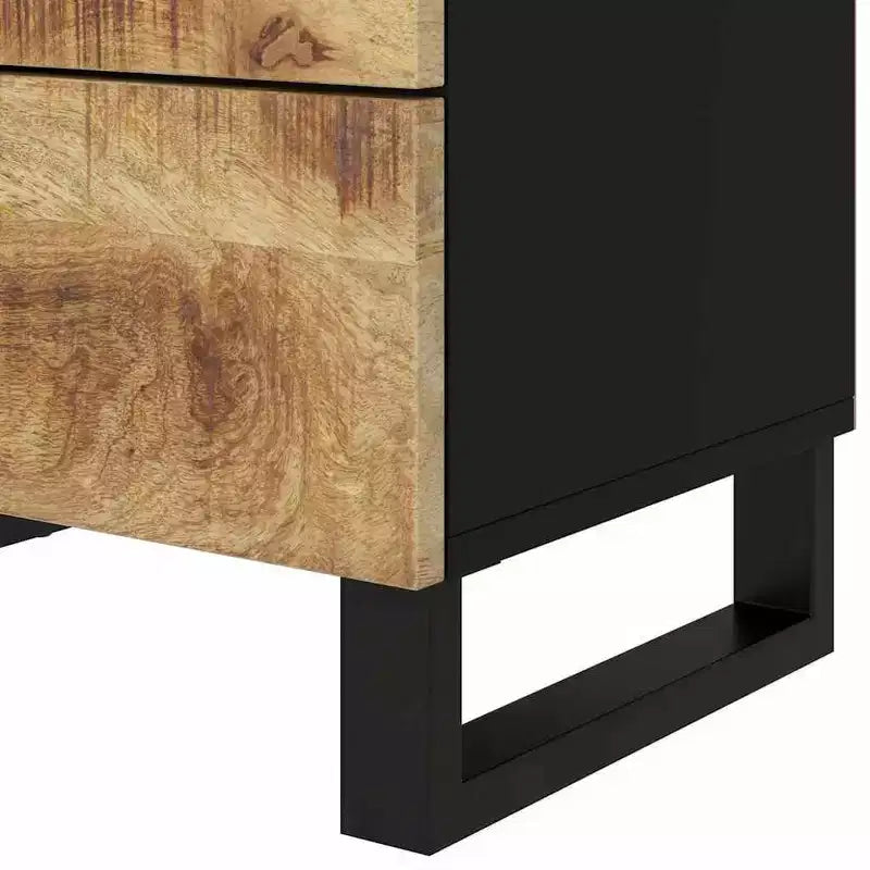 Comodino industriale marrone / legno chiaro / multicolore con 3 cassetti, singolo