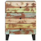 Comodino industriale marrone / legno chiaro / multicolore con 3 cassetti, singolo