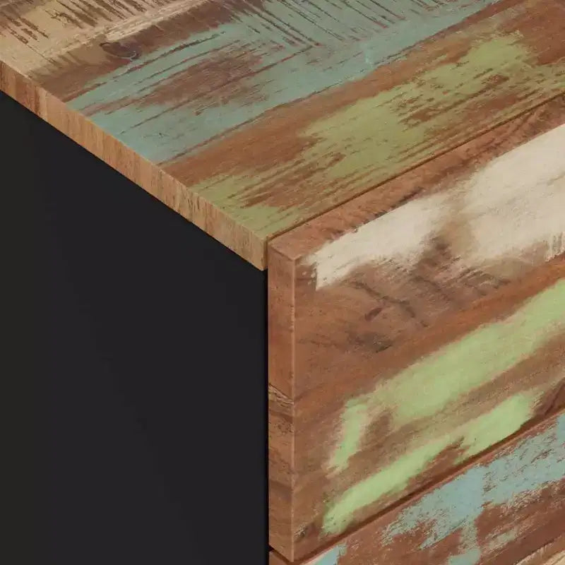 Comodino industriale marrone / legno chiaro / multicolore con 3 cassetti, singolo