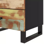 Comodino industriale marrone / legno chiaro / multicolore con 3 cassetti, singolo