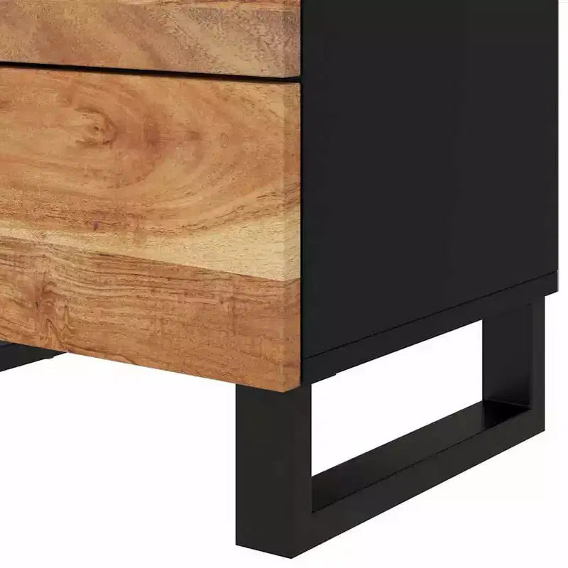 Comodino industriale marrone / legno chiaro / multicolore con 3 cassetti, singolo
