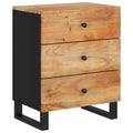 Comodino industriale marrone / legno chiaro / multicolore con 3 cassetti, singolo