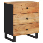 Comodino industriale marrone / legno chiaro / multicolore con 3 cassetti, singolo