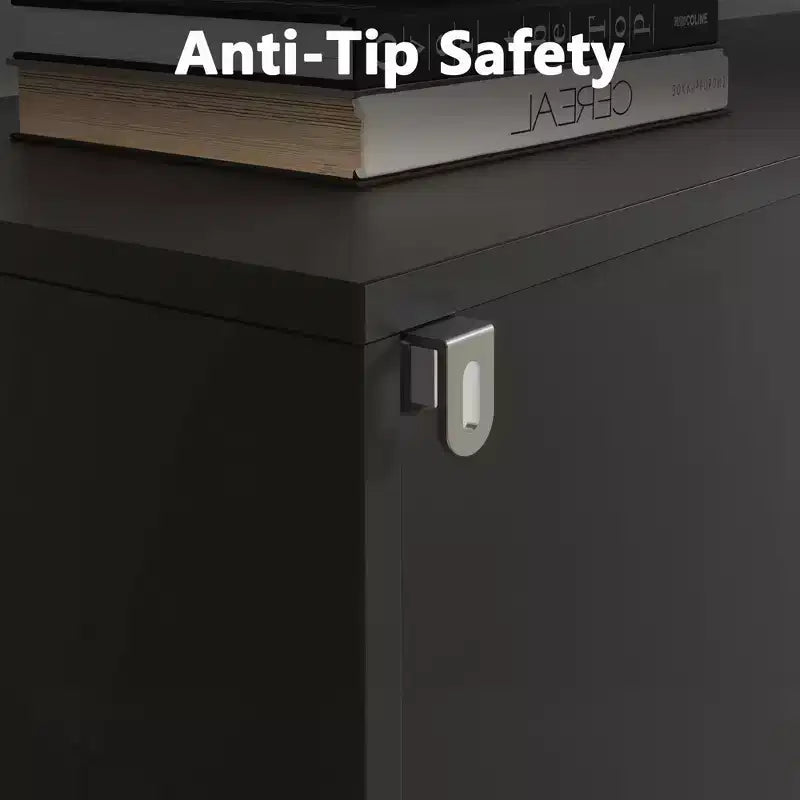 Libreria aperta a 5 ripiani in nero/bianco avorio/rovere, espositore da terra in legno