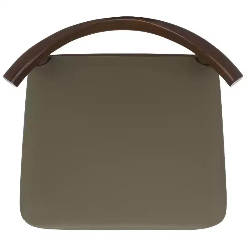 Sgabello da bancone rotondo Olive/Espresso, schienale basso senza braccioli con poggiapiedi, 1 posto