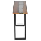 Consolle multicolore in teak e resina con bordo vivo, montaggio per 1 persona