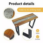 Consolle multicolore in teak e resina con bordo vivo, montaggio per 1 persona