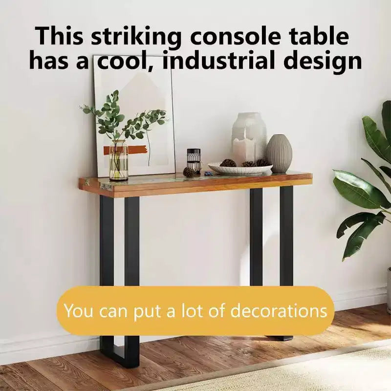 Consolle multicolore in teak e resina con bordo vivo, montaggio per 1 persona