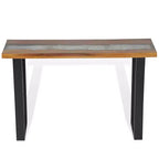 Consolle multicolore in teak e resina con bordo vivo, montaggio per 1 persona