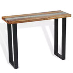 Consolle multicolore in teak e resina con bordo vivo, montaggio per 1 persona