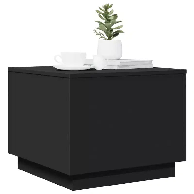 Tavolino da caffè quadrato a LED bianco, 50x50x40 cm