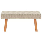 Tavolino rettangolare da esterno beige/nero, in legno di eucalipto e rattan PE, 1 pezzo