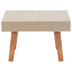 Tavolino rettangolare da esterno beige/nero, in legno di eucalipto e rattan PE, 1 pezzo