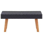 Tavolino rettangolare da esterno beige/nero, in legno di eucalipto e rattan PE, 1 pezzo