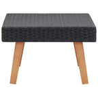 Tavolino rettangolare da esterno beige/nero, in legno di eucalipto e rattan PE, 1 pezzo