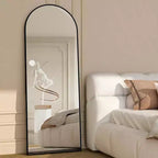 Specchio da terra a tutta lunghezza ad arco nero, 56"x16", singolo