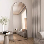 Specchio da terra a tutta lunghezza ad arco nero, 56"x16", singolo