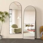 Specchio da terra a tutta lunghezza ad arco nero, 56"x16", singolo