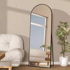 Specchio da terra a tutta lunghezza ad arco nero, 56"x16", singolo