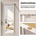 Specchio bianco da appendere alla porta, singolo, 122 cm x 41 cm