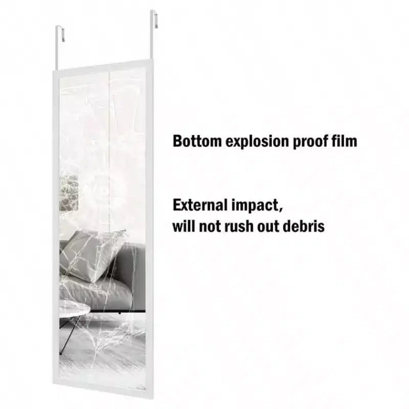 Specchio bianco da appendere alla porta, singolo, 122 cm x 41 cm