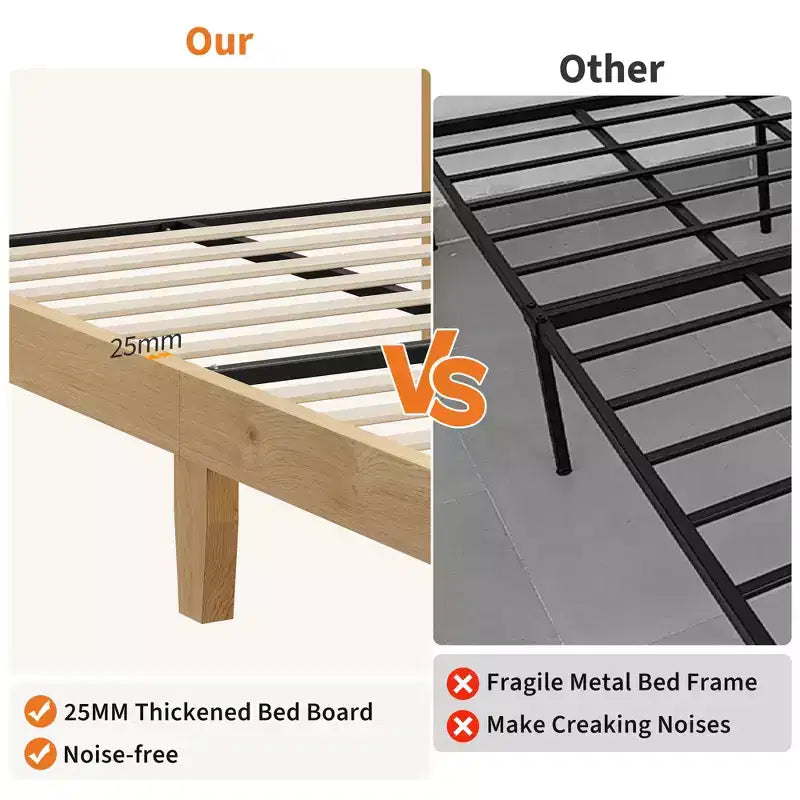 Struttura letto in rattan naturale rivestita con testiera a LED – Singolo/Matrimoniale/Queen