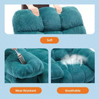 Poltrona reclinabile manuale oversize color verde acqua con tasca laterale, a seduta singola