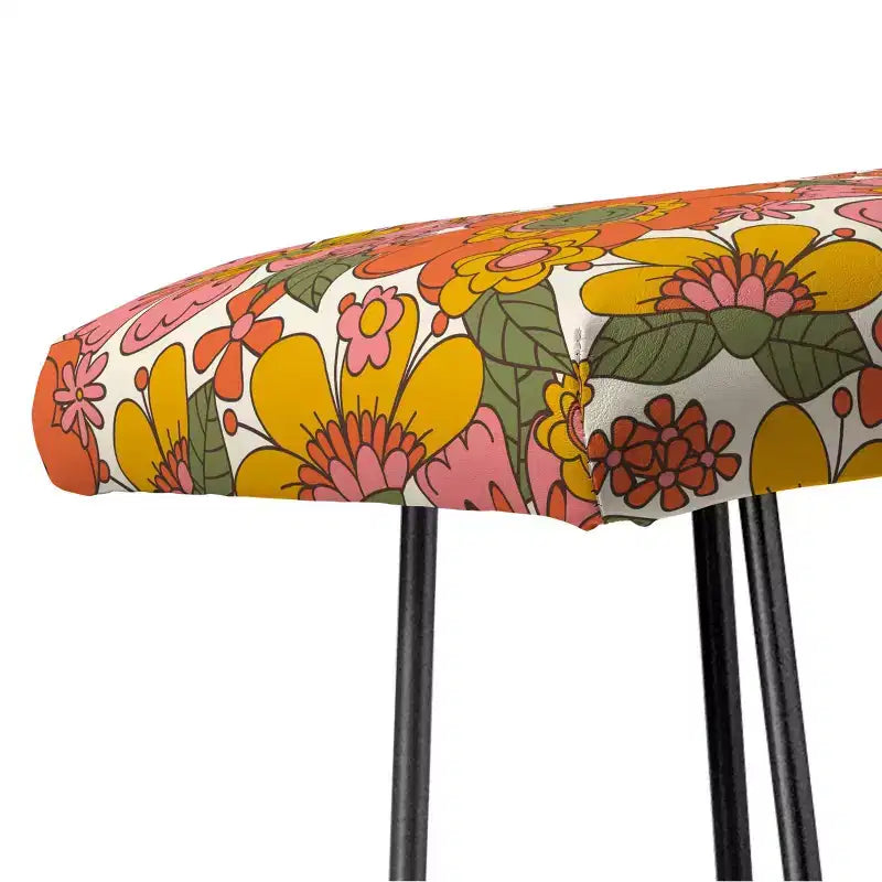 Panca in similpelle arancione/rosa/nera, 3 posti