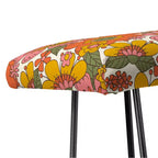 Panca in similpelle arancione/rosa/nera, 3 posti