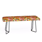Panca in similpelle arancione/rosa/nera, 3 posti