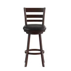 Sgabello da bar girevole in legno con schienale a pioli, 1 posto, Quercia Antica/Nero ed Espresso/Nero
