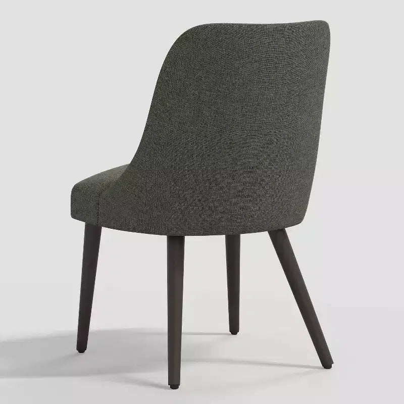 Sedia da pranzo imbottita senza braccioli, con schienale a botte, beige / carbone / blu scuro / bianco, 1 posto