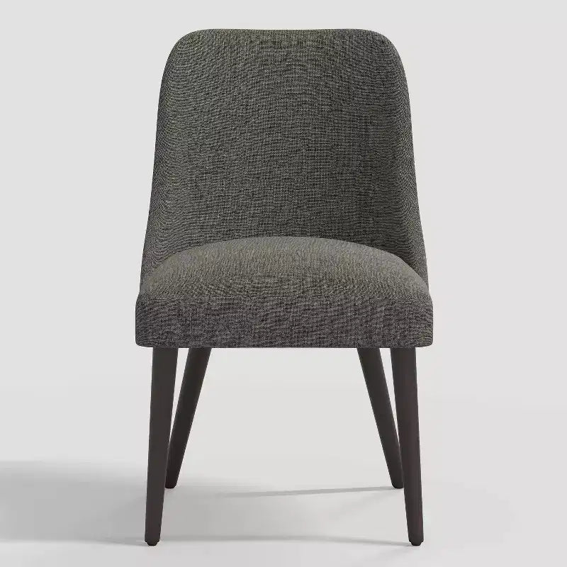 Sedia da pranzo imbottita senza braccioli, con schienale a botte, beige / carbone / blu scuro / bianco, 1 posto